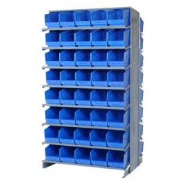 Blue Plastic Bin Double Sided Pick Rack