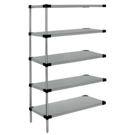 Stainless Steel 5-Solid Shelf Add-On Unit - WRSAD5-74-2142SS