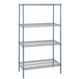 Gray Epoxy Wire Shelving 4-Shelf Starter Kit