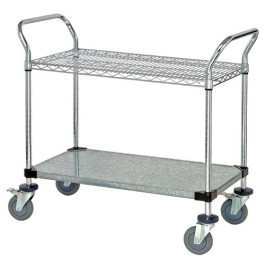 WRC-1842-2CG Wire & Solid Shelving Utility Cart