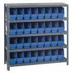 Blue Plastic Storage Bin Steel Shelving Systems