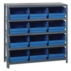 Blue Plastic Storage Bin Steel Shelving Systems