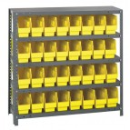 Yellow Plastic Storage Bin Steel Shelving Systems