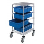 Blue Plastic Bin Transport Cart