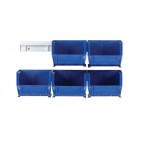 Blue Plastic Storage Bin with Rails