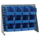 Blue Plastic Storage Bin Bench Rack Systems