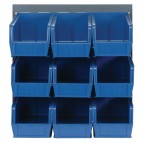 Plastic Storage Bin Louvered Panel System Blue