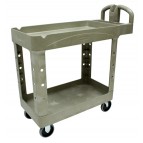 2-Shelf Utility Cart w/Lipped Shelf