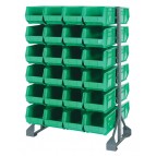 Green Plastic Storage Bin Steel Rail Systems