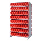 Double Sided Pick Rack with Red Bins