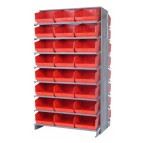 Red Plastic Bin Double Sided Pick Rack