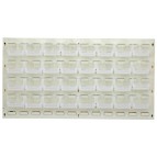 Wall Mount Louvered Panel with Clear Plastic Bins