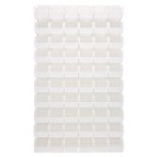 Oyster White Louvered Panel with Clear Bins