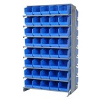 Blue Plastic Bin Double Sided Pick Rack