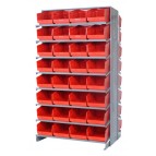 Red Plastic Bin Double Sided Pick Rack