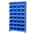 Blue Plastic Storage Bin Single Sided Pick Racks