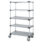 5 Solid Shelf Stem Caster Cart