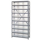 Clear Plastic Storage Bin Steel Shelving System