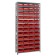 Red Plastic Shelf Bin Steel Shelving Unit