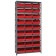 Plastic Storage Bin Steel Shelving System Red