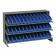 Sloped Bench Rack with Blue Bins