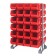 Red Plastic Storage Bin Steel Rail Systems