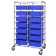 Double Bay Transport Cart with Blue Bins