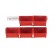 Red Plastic Storage Bin with Rails