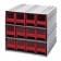 Interlocking Storage Cabinet with Red Drawers