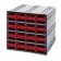 Interlocking Storage Cabinet with Red Drawers