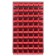 Wall Louvered Panel with Plastic Bins - Red