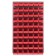 Wall Louvered Panel with Plastic Bins - Red