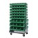 Green Plastic Storage Bins Louvered Panel Rack Systems