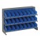 Sloped Bench Rack with Blue Bins