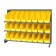 Sloped Bench Rack with Yellow Bins