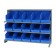 Sloped Bench Rack with Blue Bins