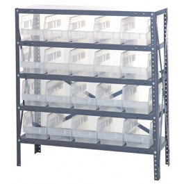 Clear Plastic Storage Bin Steel Shelving Systems