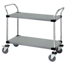 WRSC-2136-2SS Stainless Solid 2-Shelf Utility Cart