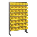 Single Sided Pick Rack with Bins - Yellow