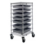 Gray Plastic Bin Transport Cart