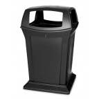 Ranger Four Opening Trash Receptacle Brown