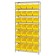 Wire Shelving Unit with Yellow Plastic Bins