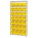 Wire Shelving Unit with Yellow Plastic Bins
