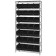 Wire Shelving with Black Plastic Bins