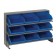 Sloped Bench Rack with Blue Bins