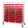 Triple Bay Transport Cart with Red Bins