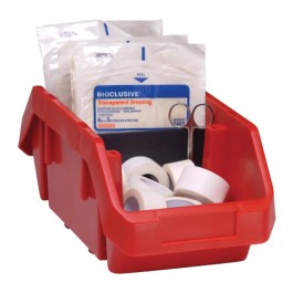 Double Open Hopper Bin Red
