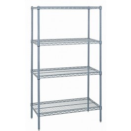 Gray Epoxy 4-Shelf Wire Unit