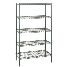 Green Epoxy Wire Shelving Unit