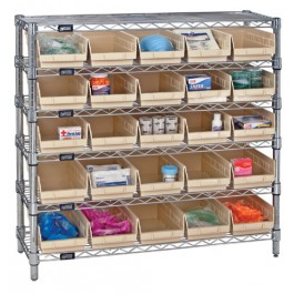 Plastic Storage Bin Wire Shelving Units Yellow